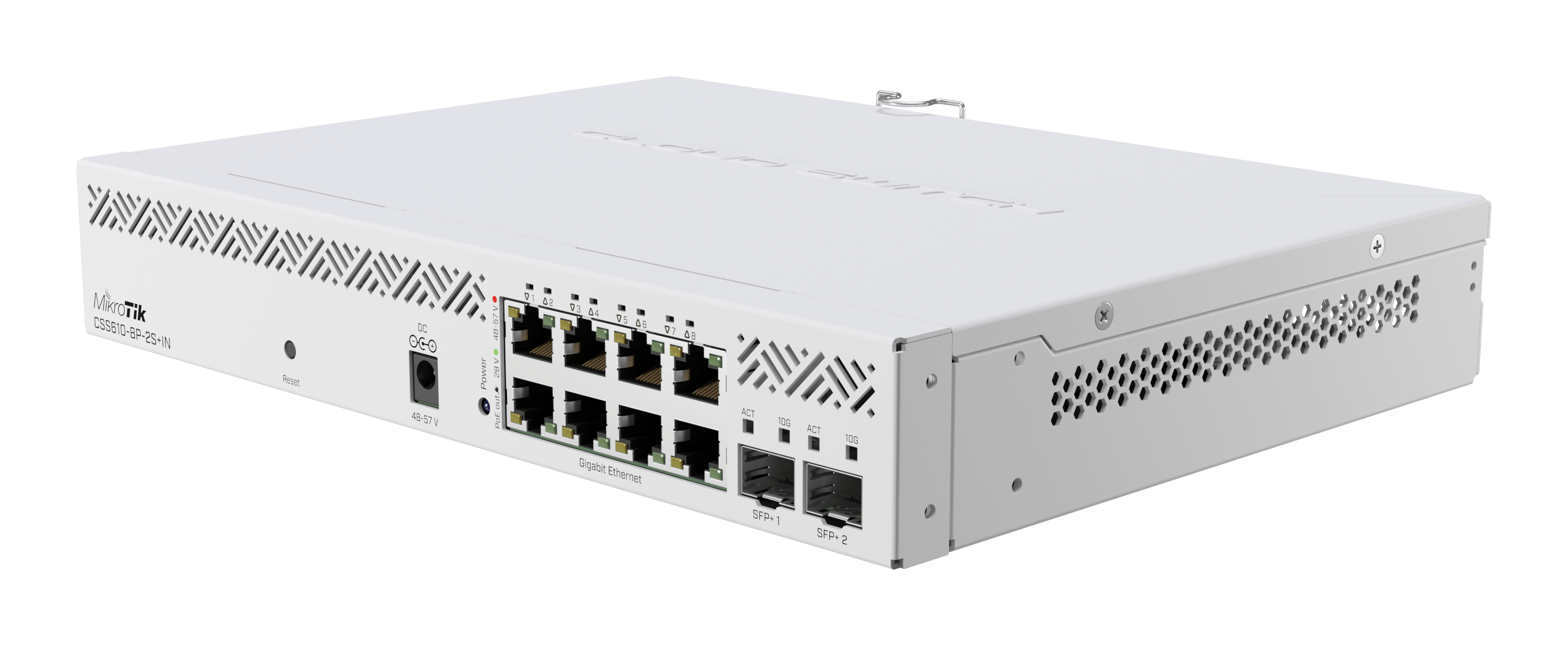 MikroTik Cloud Smart Switch 8 Port PoE 2 SFP+ desktop enclosure | MT-RBCSS610-8P-2S+IN