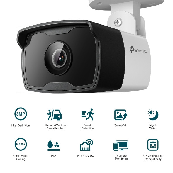 TP-Link VIGI 3MP Outdoor Bullet Network Camera - view 2