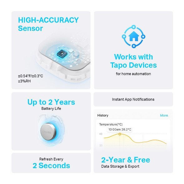 TP-Link Tapo Smart Temperature and Humidity Sensor | Tapo T310 - view 2
