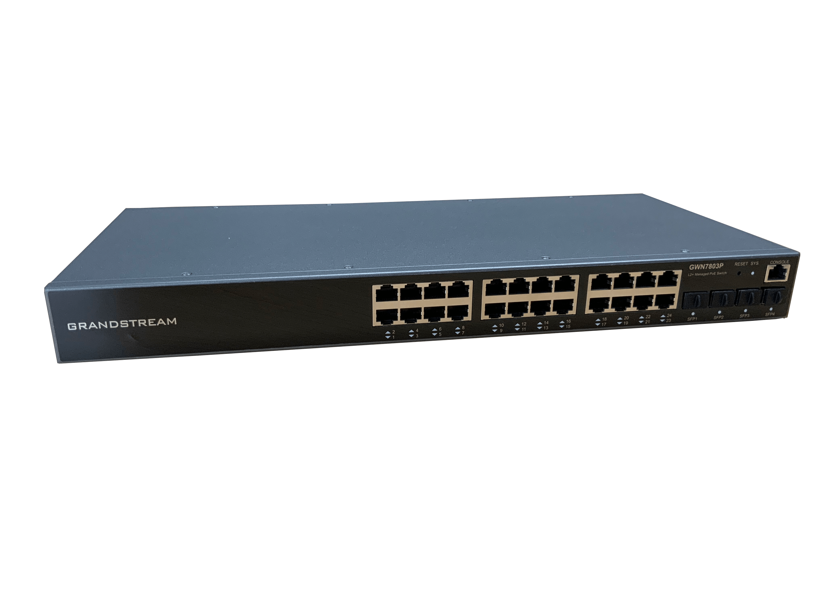 Grandstream Enterprise L2 24 port Managed GbE PoE+ Switch 360W | GWN7803P