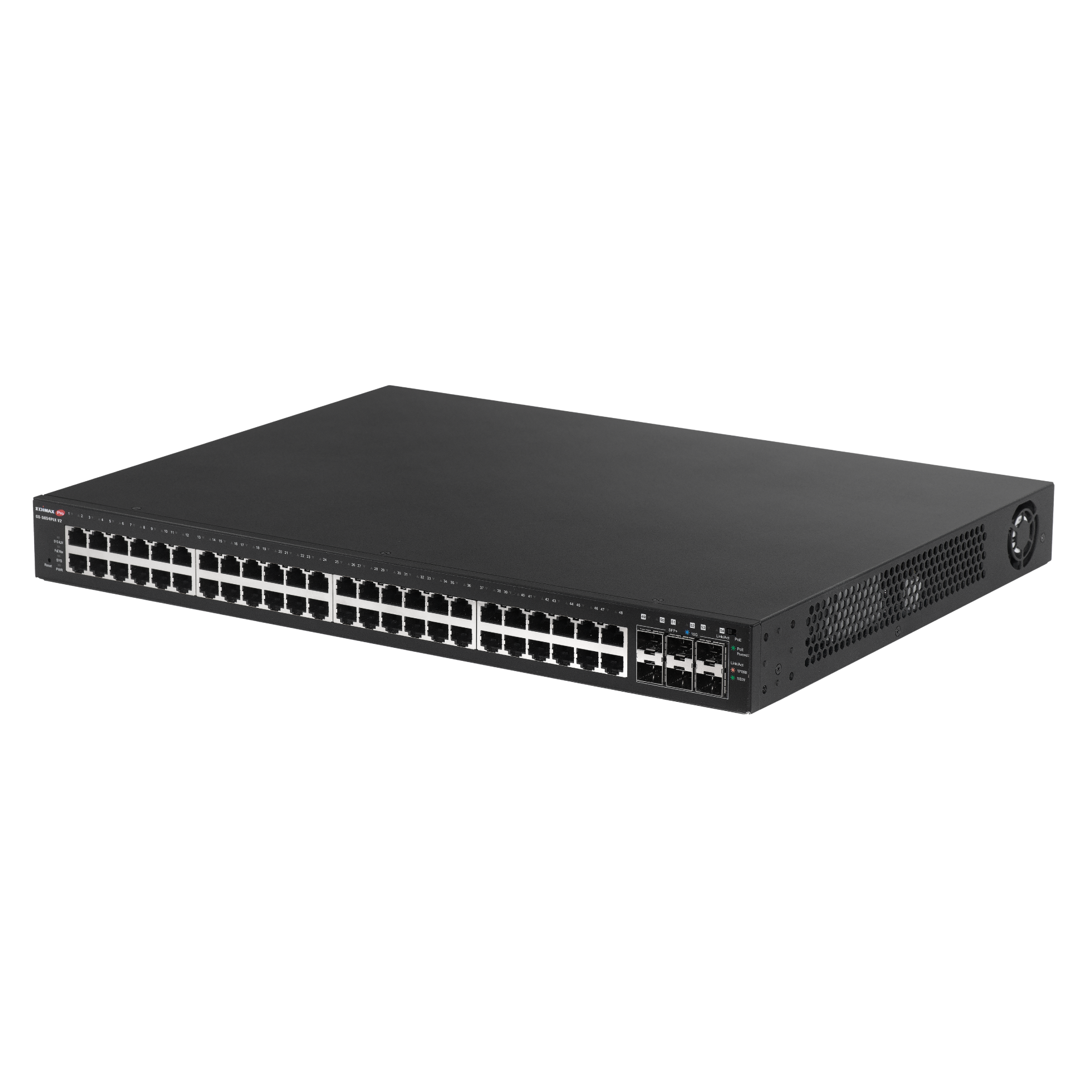Edimax 54 Port, Web Smart,  48 Gigabit PoE+ Long Range Switch with 6 SFP+ Ports