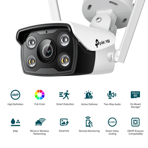 TP-Link VIGI 4MP Outdoor Full-Color Wi-Fi Bullet Network Camera - view 2