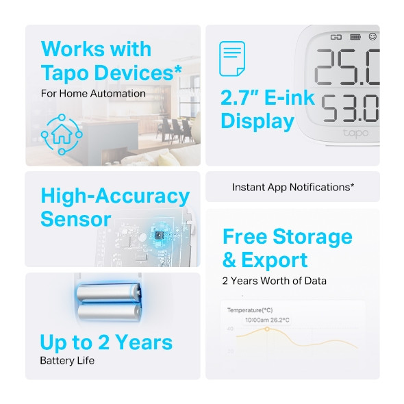 TP-Link Tapo Smart Temperature and Humidity Monitor | Tapo T315 - view 3