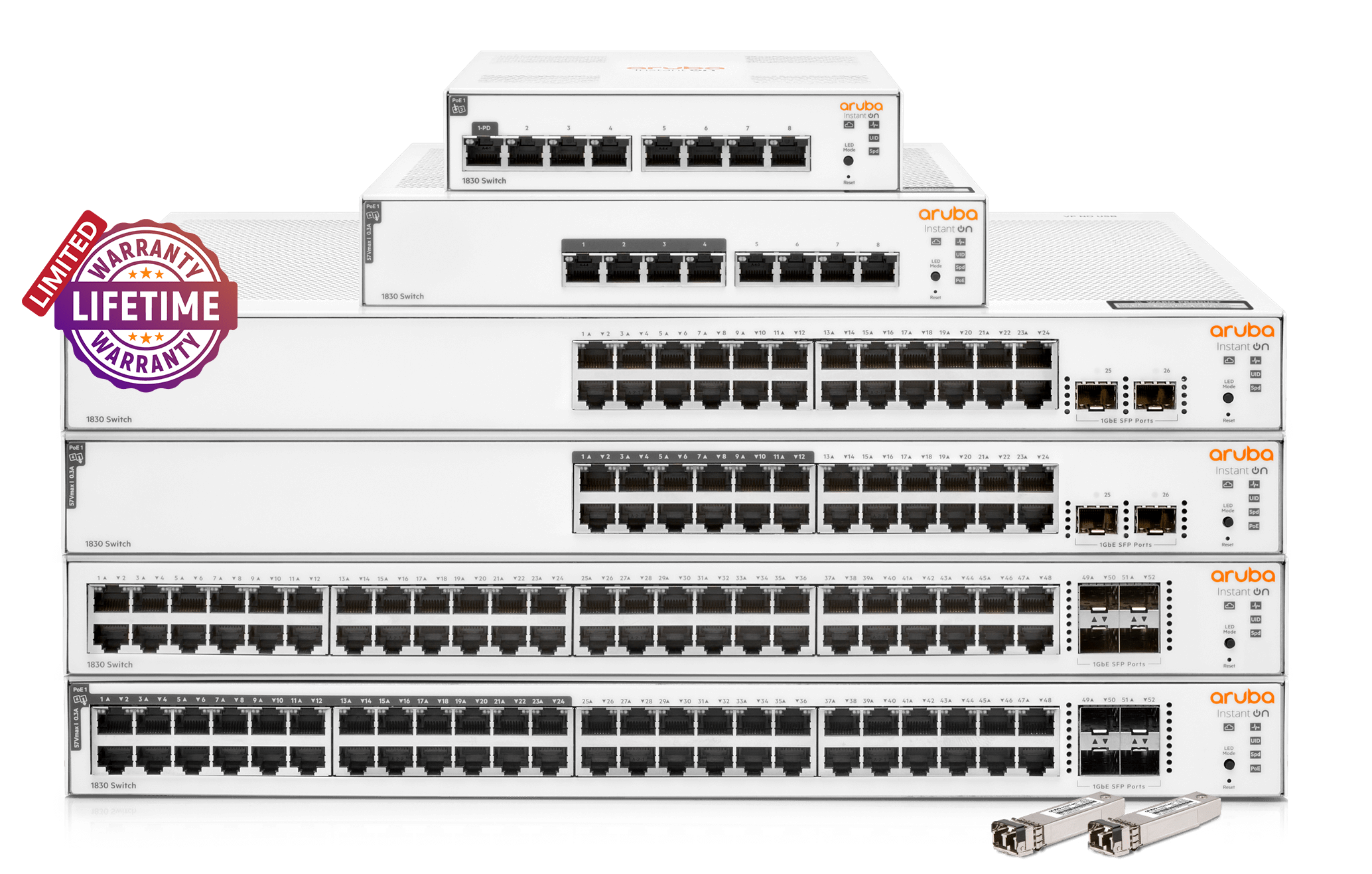 HPE Networking Instant On 1830 8 port Gb 4 port POE 65W Switch | ARU-IO-SW18308G