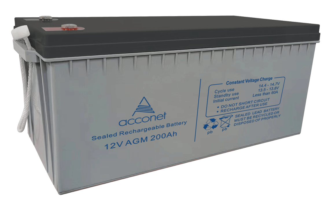 Acconet 12V AGM 200Ah Deep Cycle Battery | AC-BAT-VRLA-12V200AH