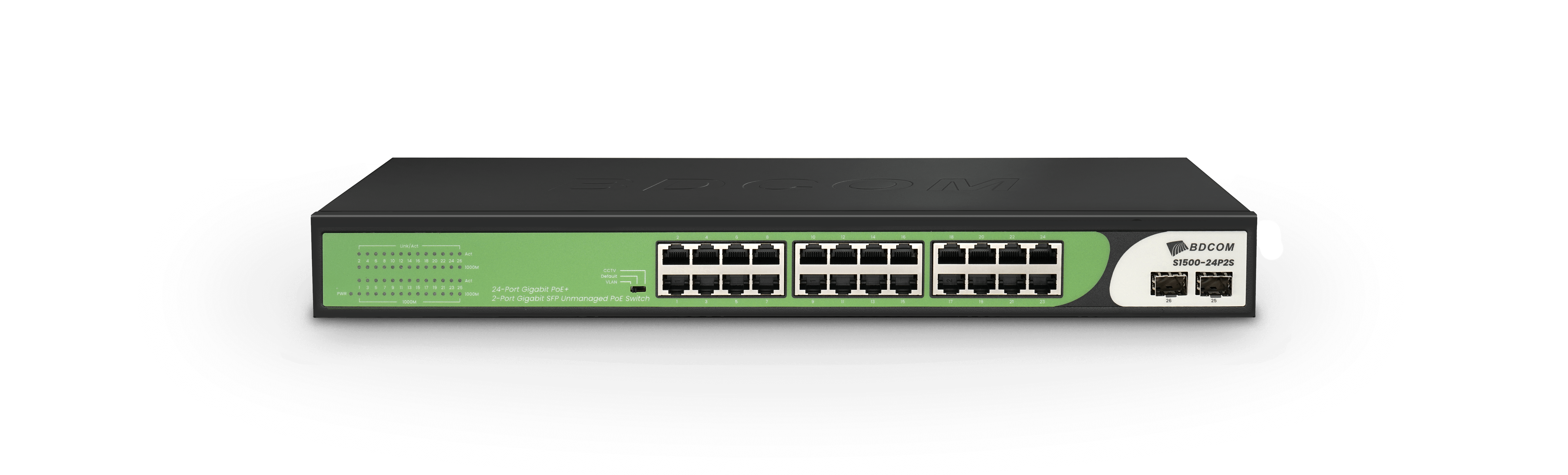 BDCOM 24-Port Gigabit PoE Switch (24-Port PoE + 2-Port Gigabit SFP) 280W PoE Budget