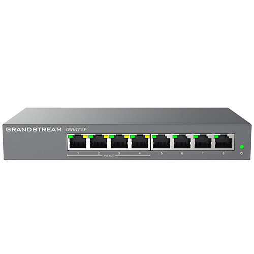 Grandstream Enterprise 8 port Lite Cloud Managed GbE PoE Switch | GWN7711P - GWN7711P