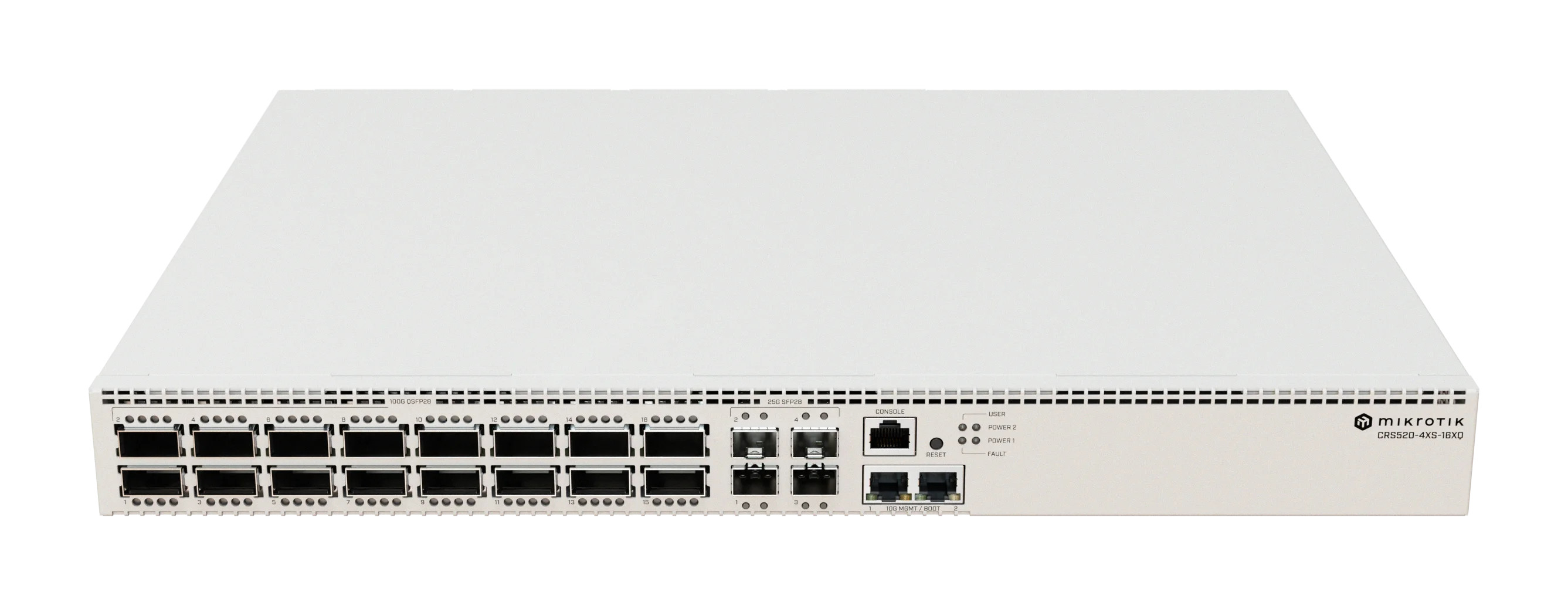 MikroTik 16 Port 100G QSFP28 Cloud Router Switch | CRS520-4XS-16XQ-RM