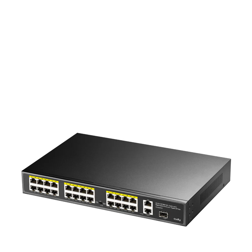 Cudy 24 Port Fast Ethernet PoE 290W 2 Gigabit 1SFP Switch | FS1026PS1