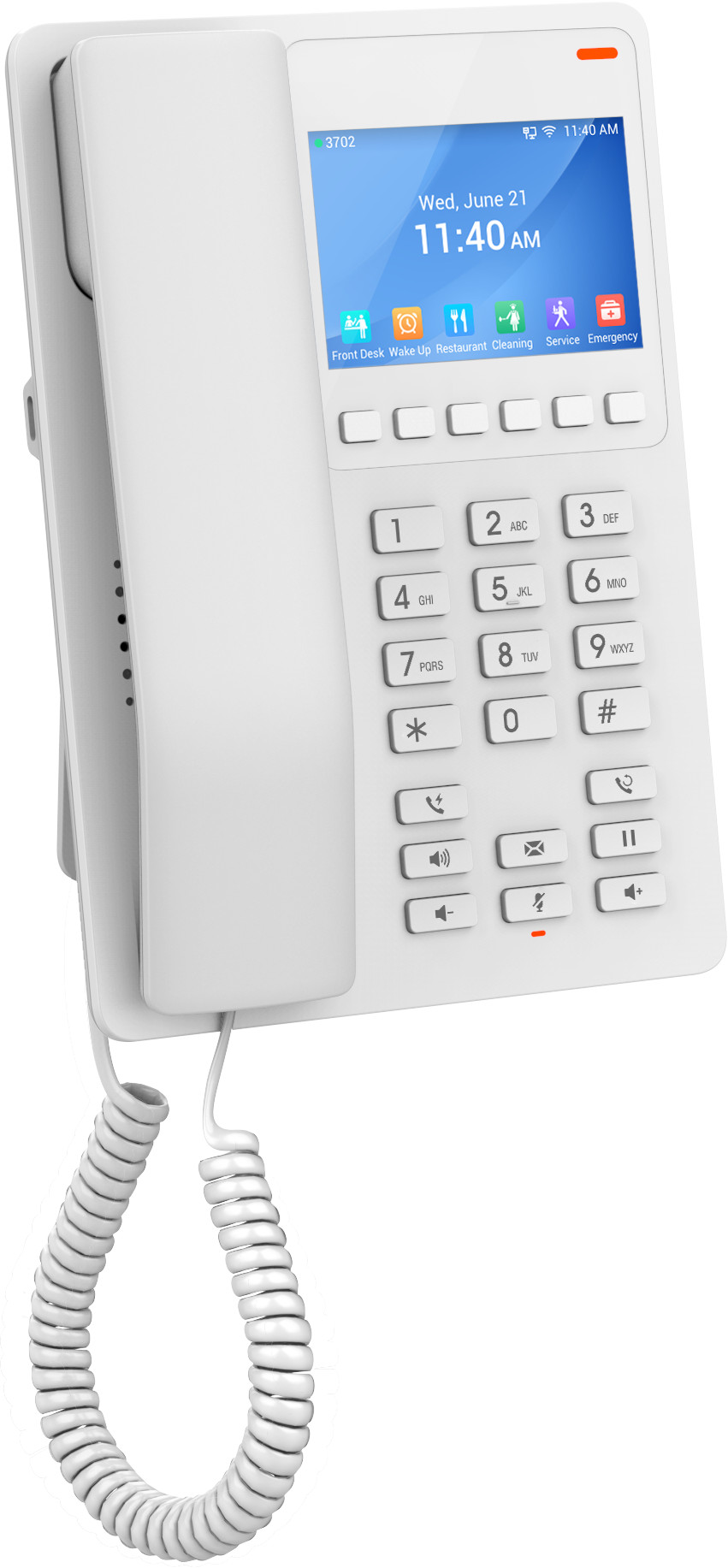 Grandstream 2 Line 3.5'' Color LCD WiFi 6 Hotel Phone White | GHP630W - view 3