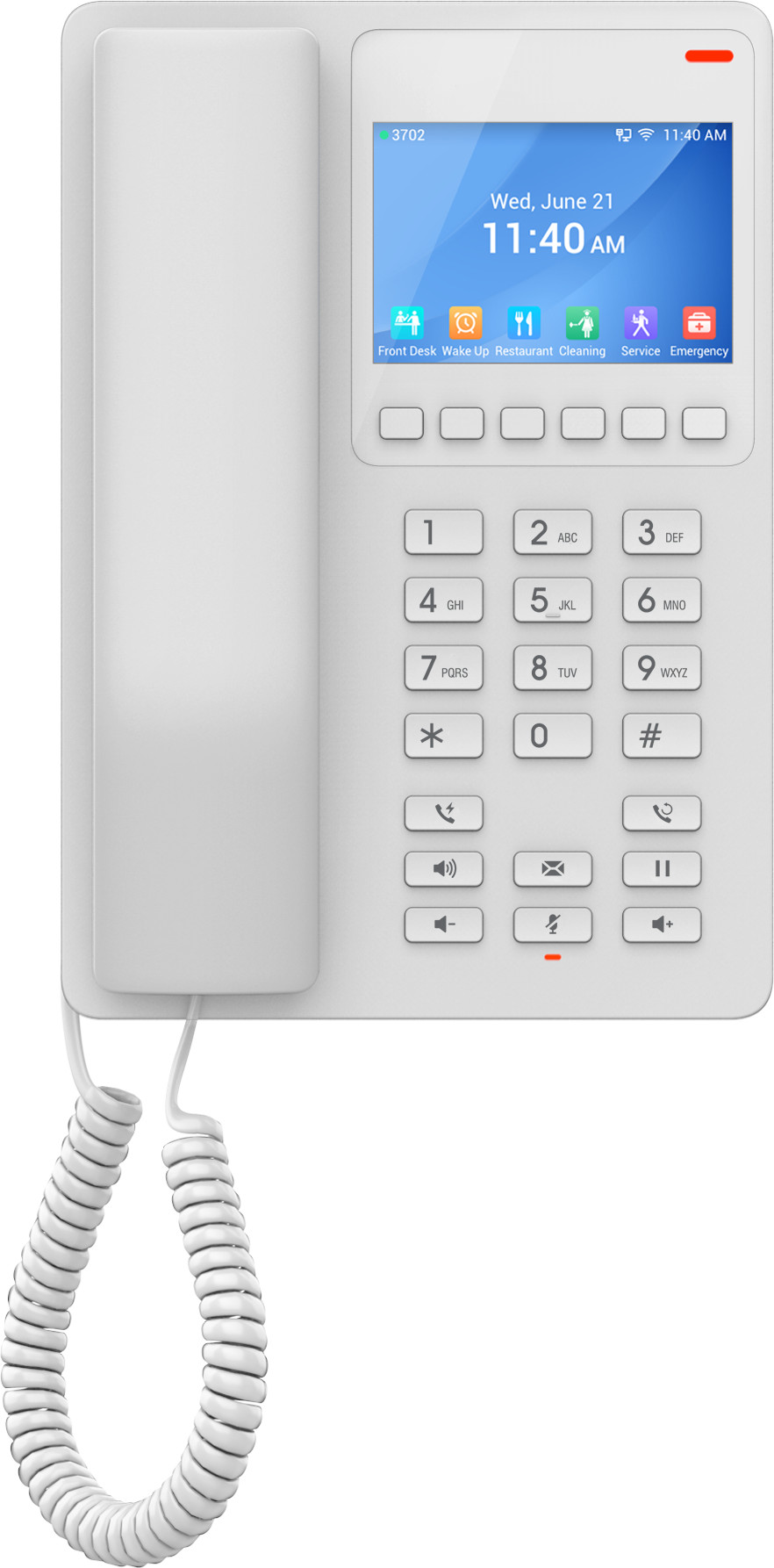 Grandstream 2 Line 3.5'' Color LCD WiFi 6 Hotel Phone White | GHP630W - view 2