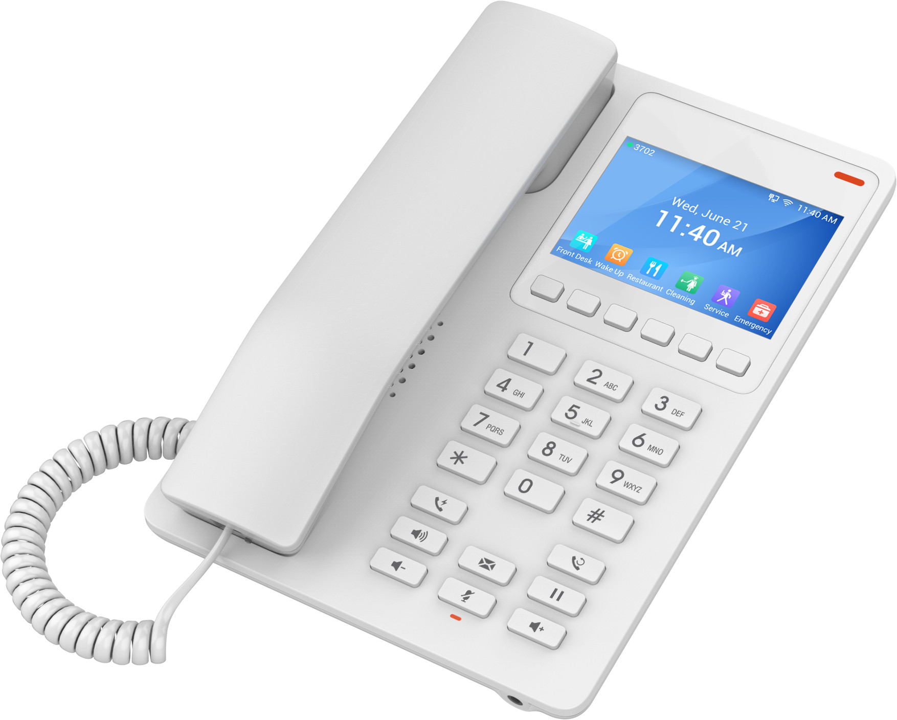 Grandstream 2 Line 3.5'' Color LCD WiFi 6 Hotel Phone White | GHP630W - view 5