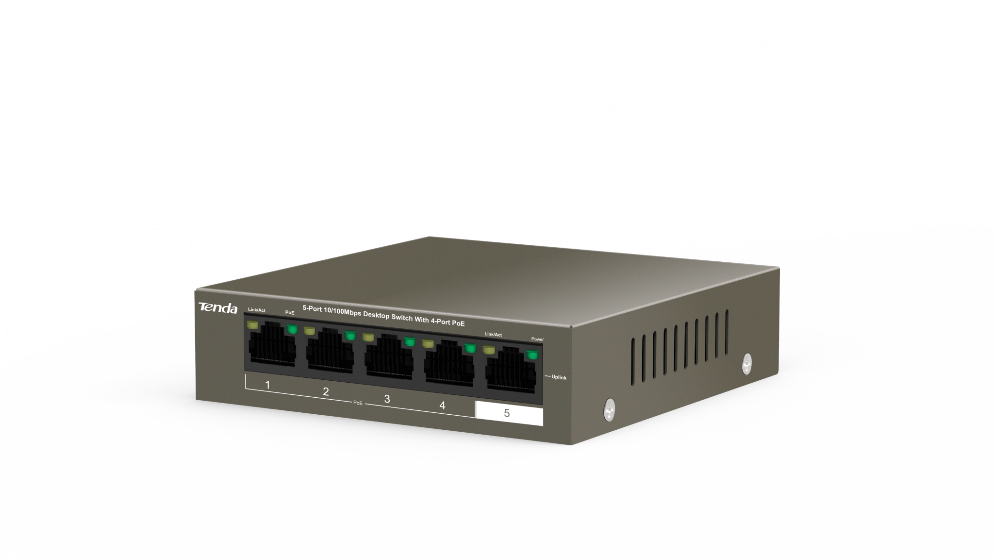 Tenda 5-Port Fast Ethernet Desktop Switch 4-Port PoE | TEF1105P-4-63W