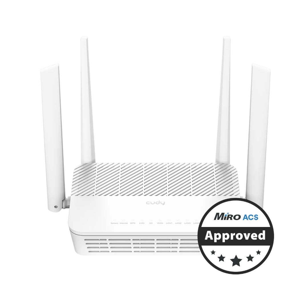 Cudy Dual Band WiFi 6 3000Mbps 5dBi Gigabit Mesh Router White | WR3000S