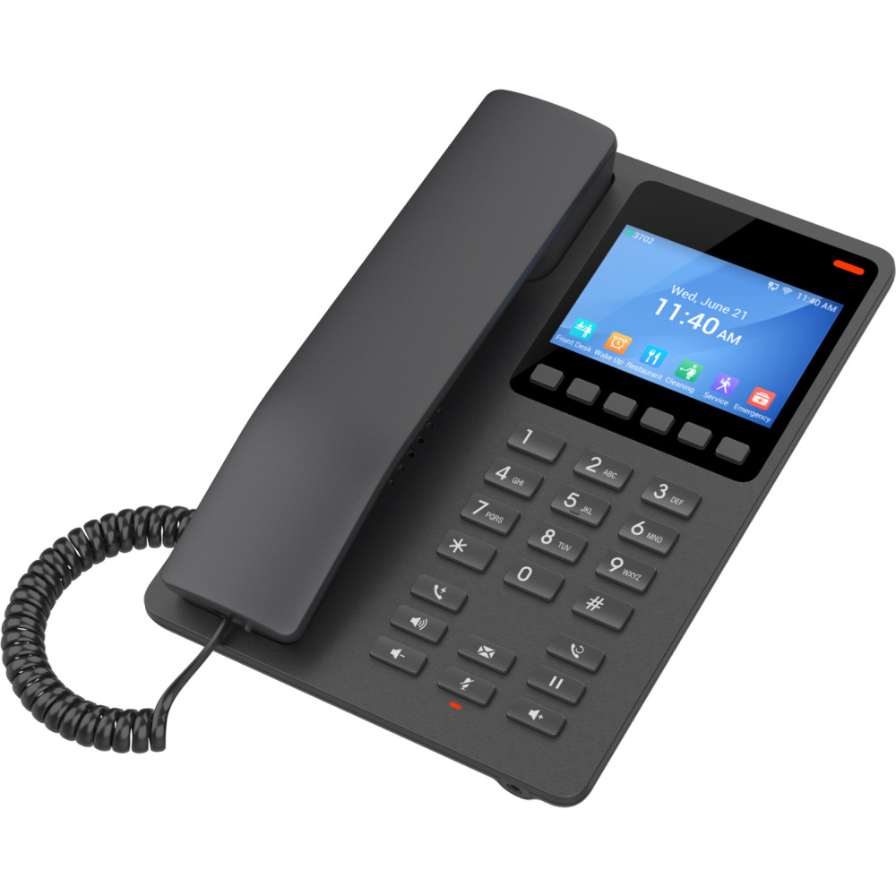 Grandstream 2 Line 3.5'' Color LCD WiFi 6 Hotel Phone Black | GHP631W - view 5