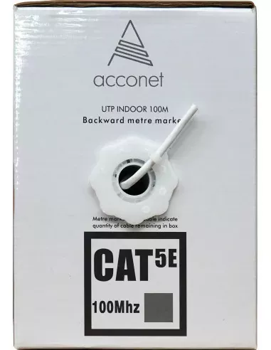 Acconet CAT5e Indoor Ethernet Cable 100m White Solid Copper UTP Pull Box | CAT5-100-SC - view 2