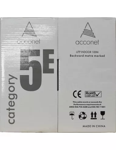 Acconet CAT5e Indoor Ethernet Cable 100m White Solid Copper UTP Pull Box | CAT5-100-SC - view 3