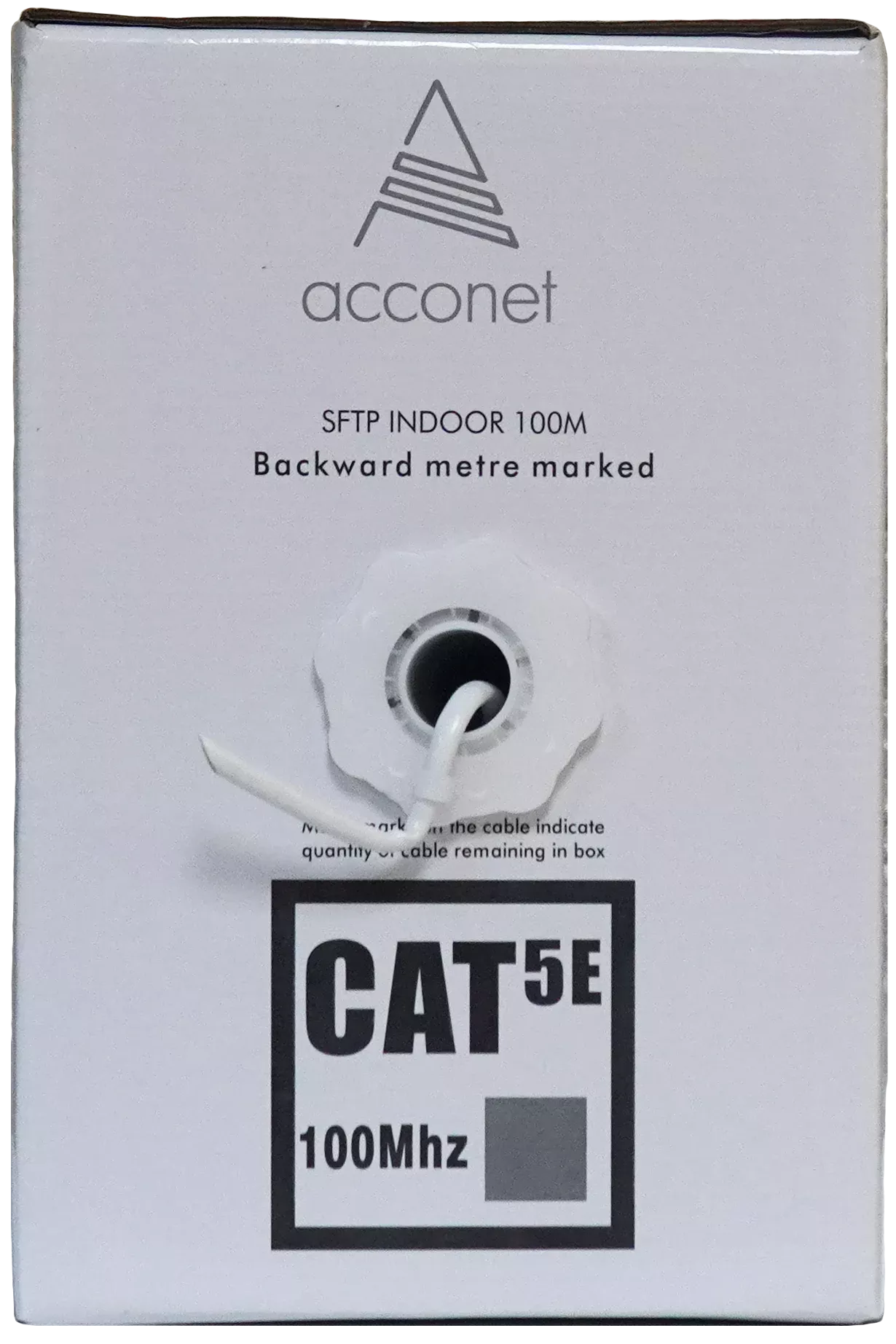 Acconet CAT5e Indoor Ethernet Cable 100m White Solid Copper STP Pull Box | CAT5-100-SC-STP - view 2