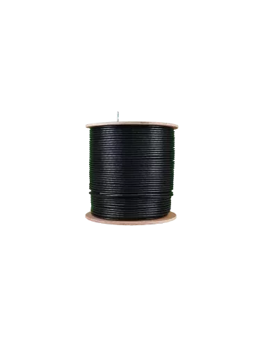Essential CAT5 UV Outdoor Ethernet Cable 500m Black Solid Copper SF/TP Roll | CAT5U-500-GEN-SC