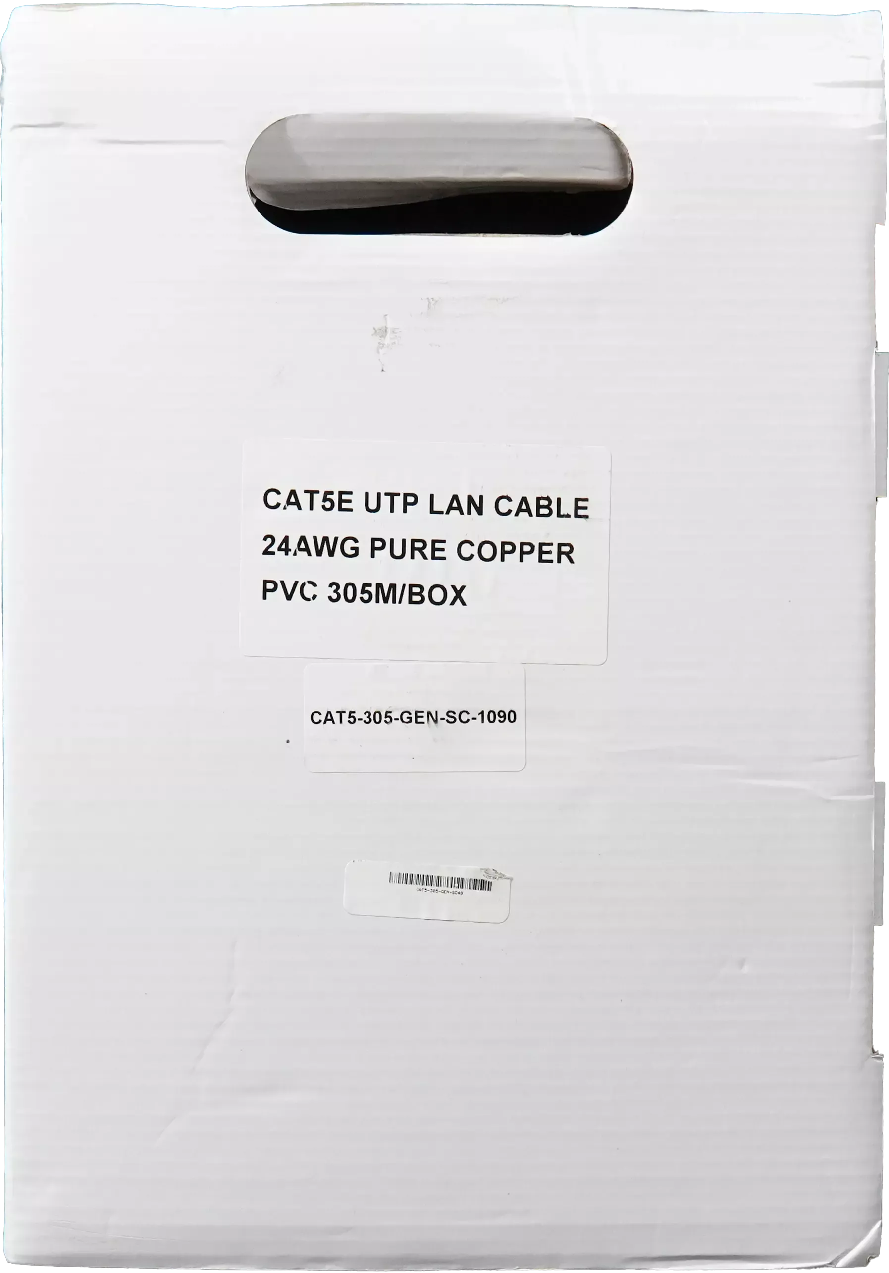 Essential CAT5e Indoor Ethernet Cable 305m Grey Solid Copper UTP Pull Box | CAT5-305-GEN-SC