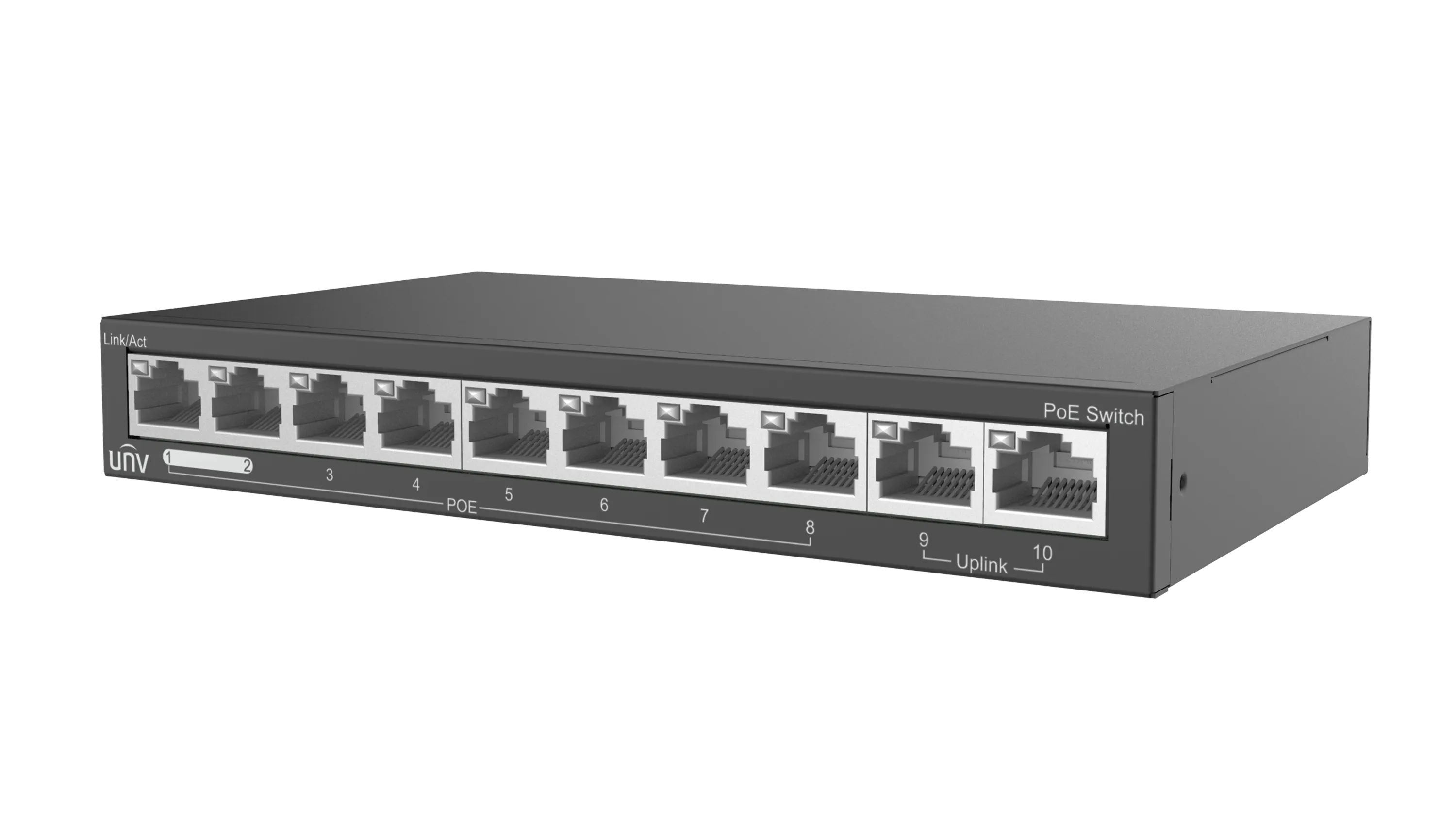 Uniview UNV 8-Port PoE Switch 88W with 2 Uplinks | NSW2020-10T-POE-IN - view 2