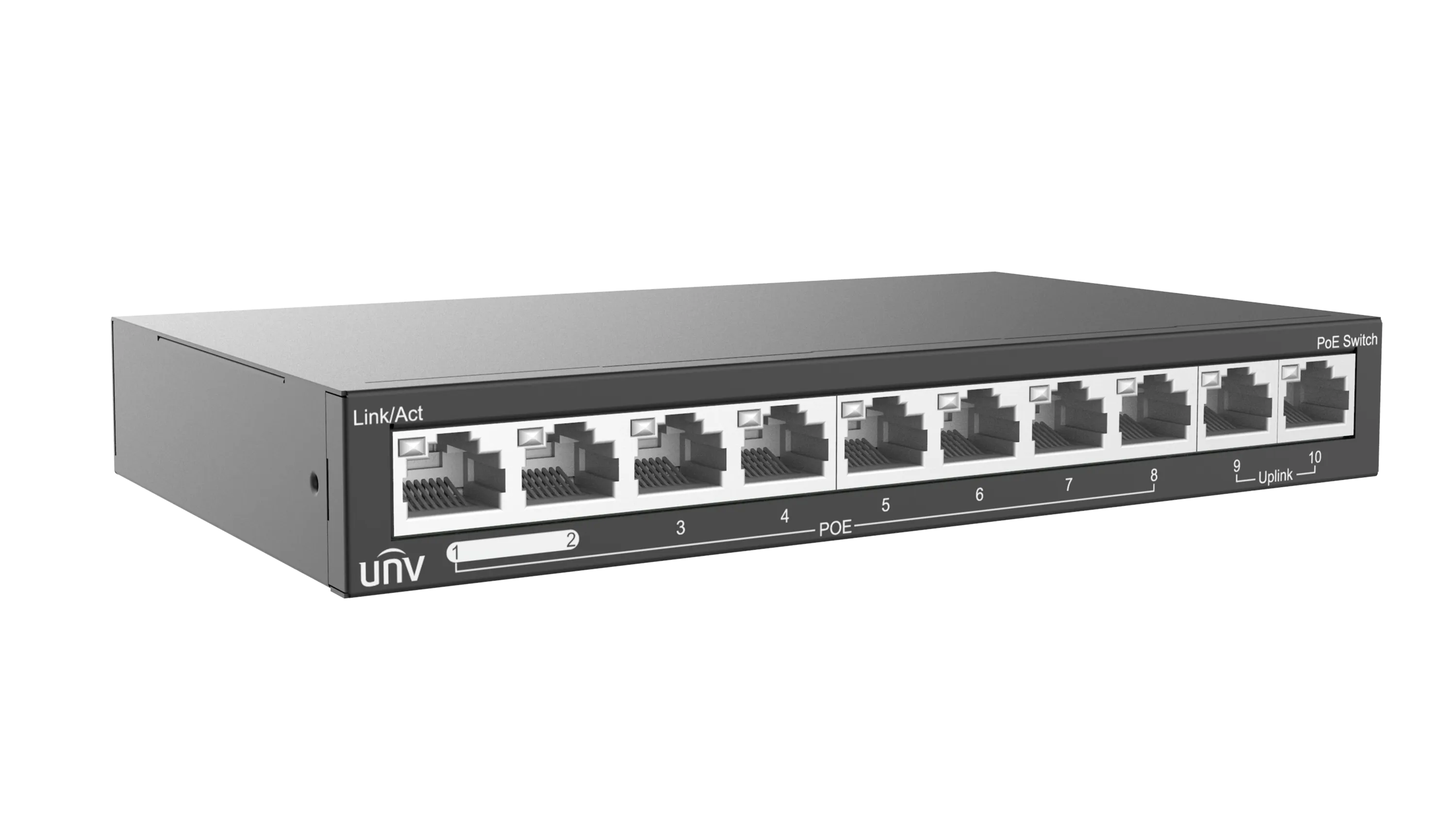 Uniview UNV 8-Port PoE Switch 88W with 2 Uplinks | NSW2020-10T-POE-IN - view 3
