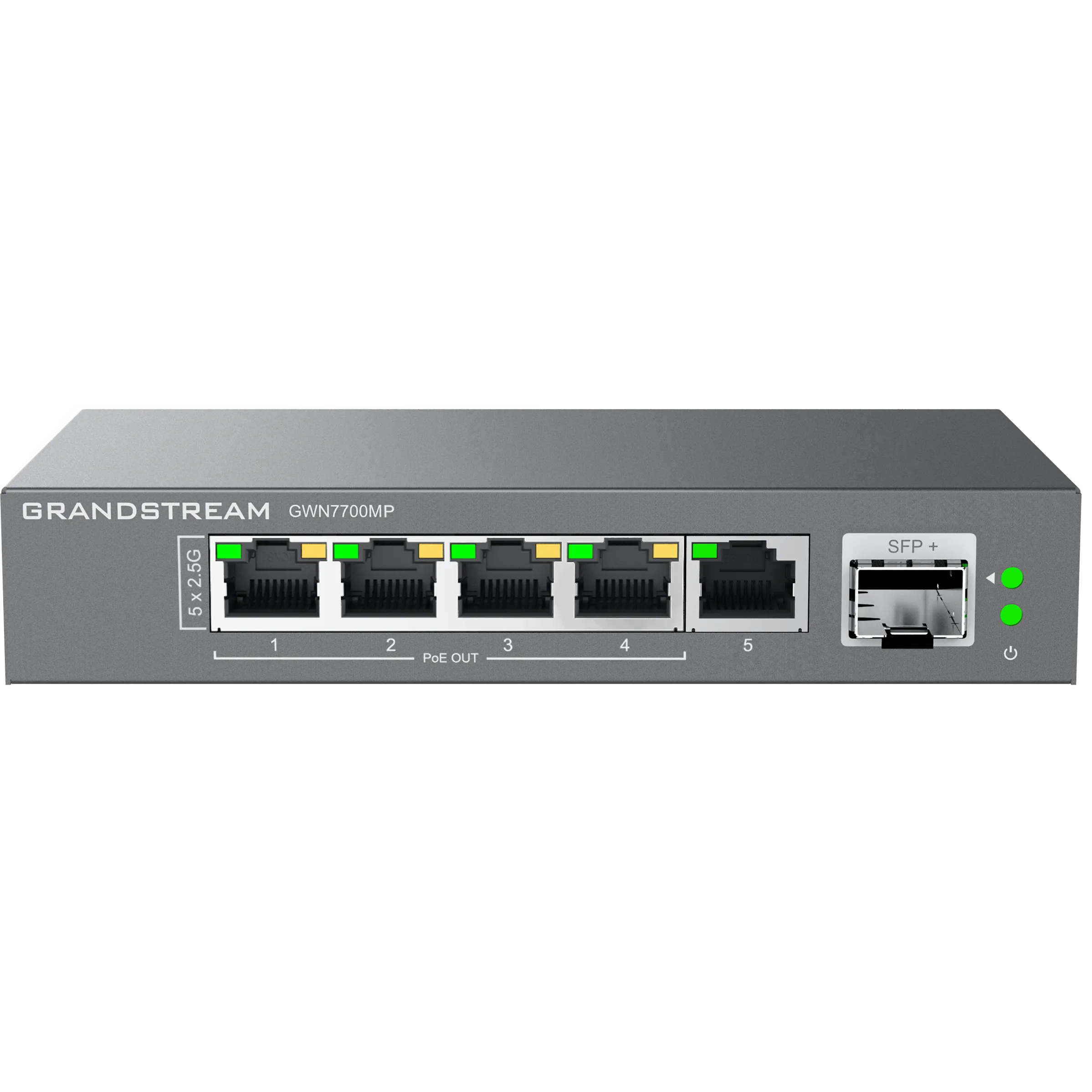 Grandstream Enterprise 5-Port Unmanaged 2.5GbE PoE Switch | GWN7700MP - view 2