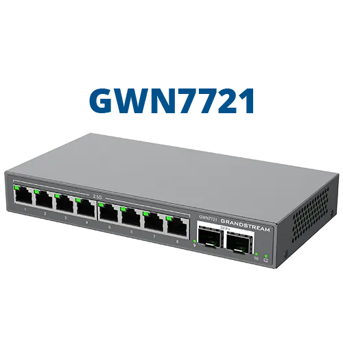 Grandstream Enterprise 8 port Lite Cloud Managed 2.5GbE PoE Switch | GWN7721P - view 2