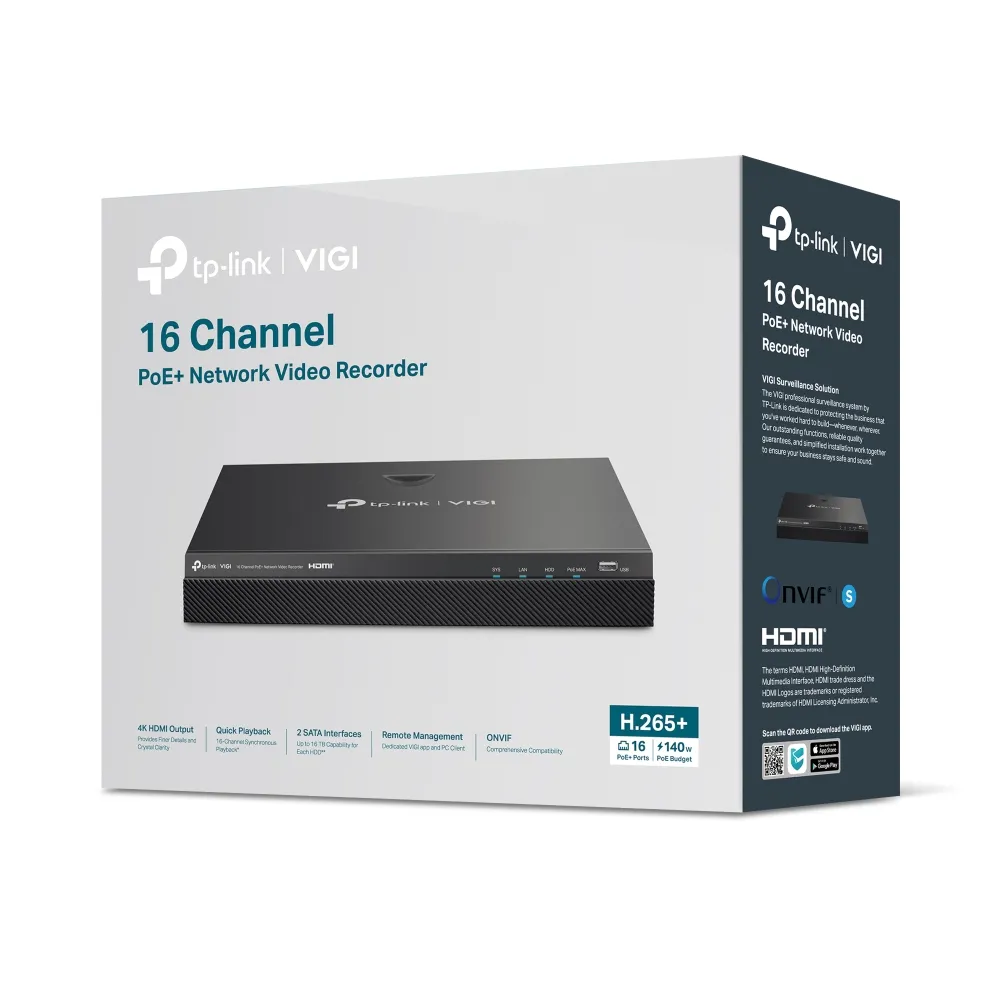 TP-Link VIGI 16-Channel PoE+ NVR with 4K HDMI | NVR2016H-16MP - view 4