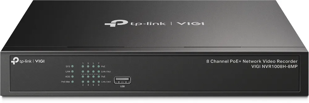 TP-Link VIGI NVR1008H 8-Channel 8MP PoE+ NVR | NVR1008H-8MP