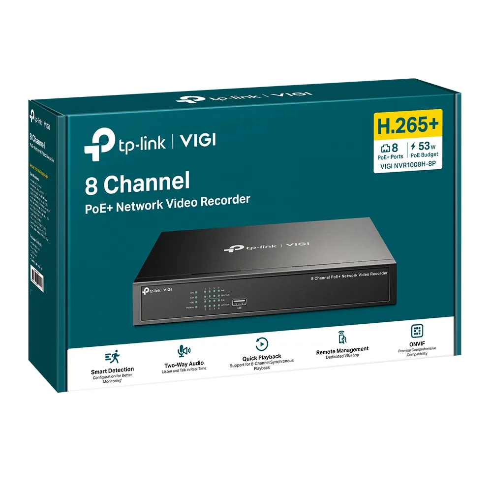 TP-Link VIGI NVR1008H 8-Channel 8MP PoE+ NVR | NVR1008H-8P - view 3