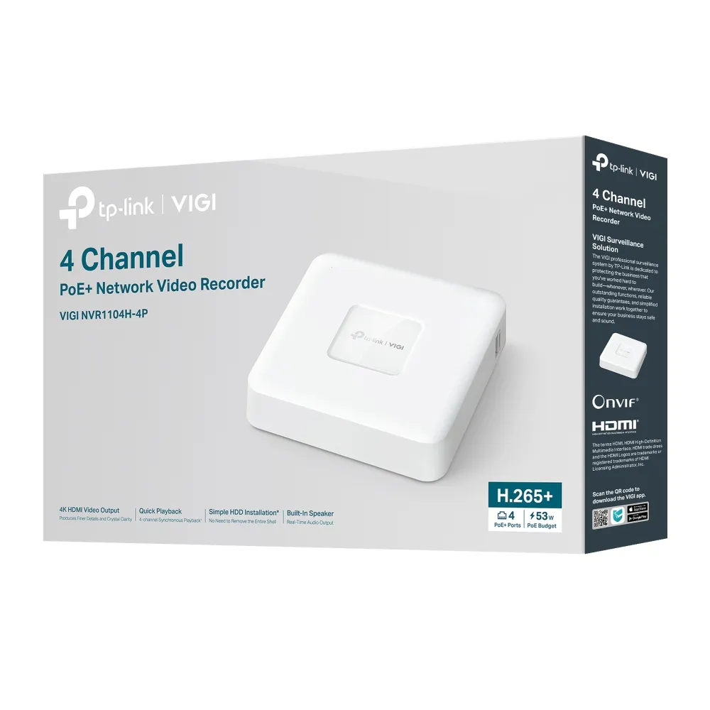 TP-Link VIGI 4-Channel PoE+ NVR | NVR1104H-4P - view 4