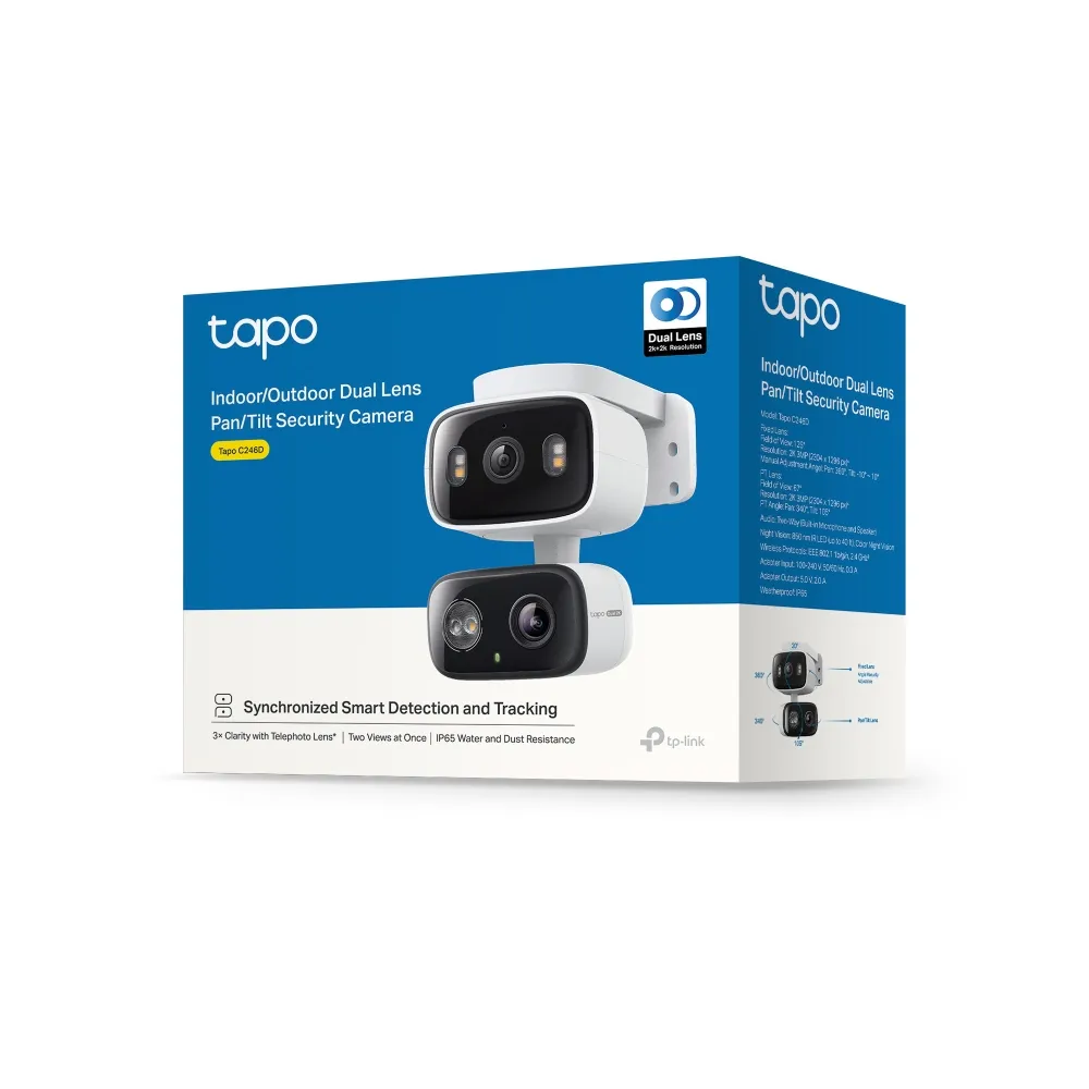 TP-Link Indoor/Outdoor Dual Lens Pan/Tilt Wi-Fi Security Camera | Tapo C246D - view 4