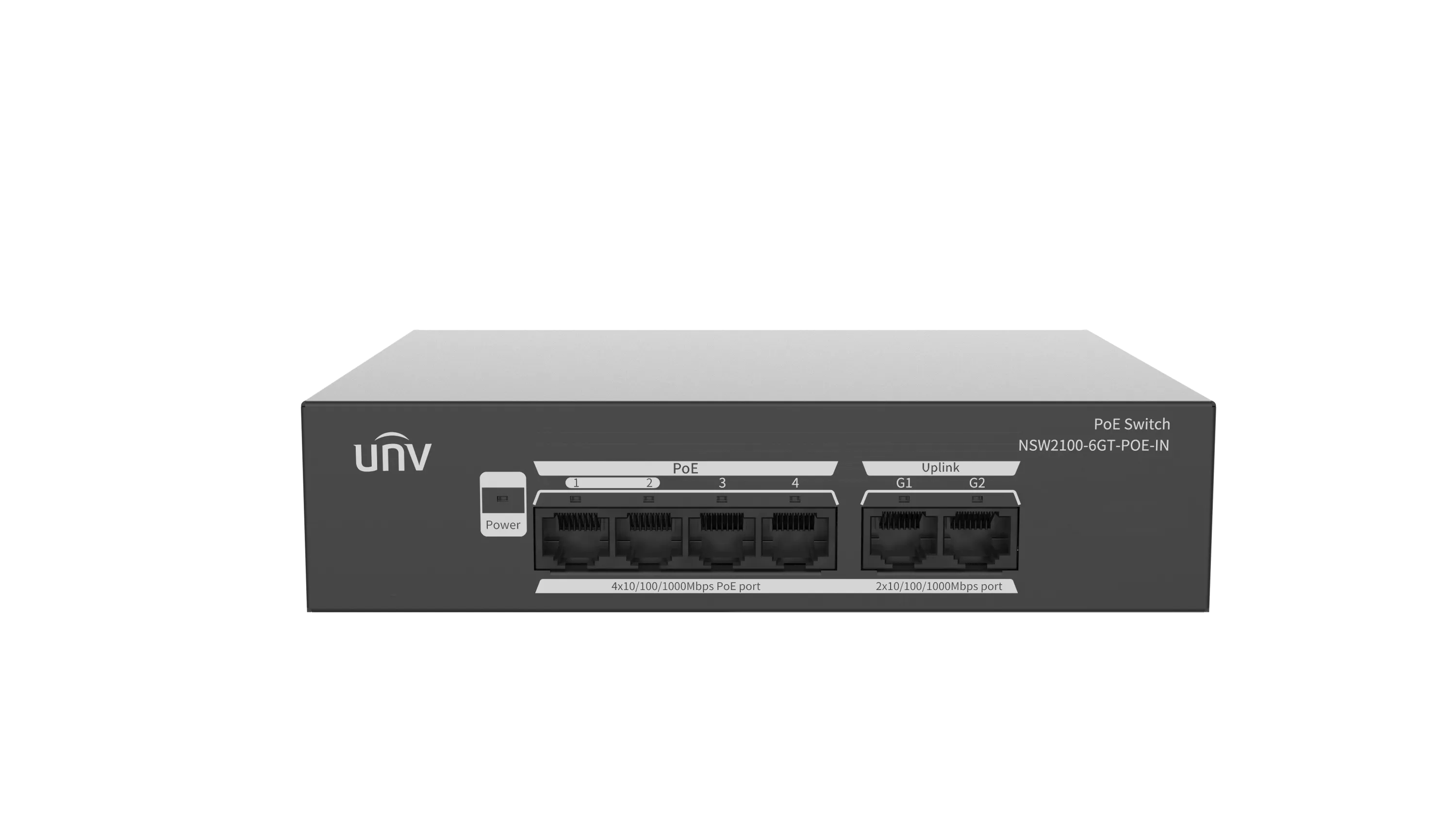 UNV 4-Port Gigabit PoE Ethernet Port switch | NSW2100-6GT-POE-IN