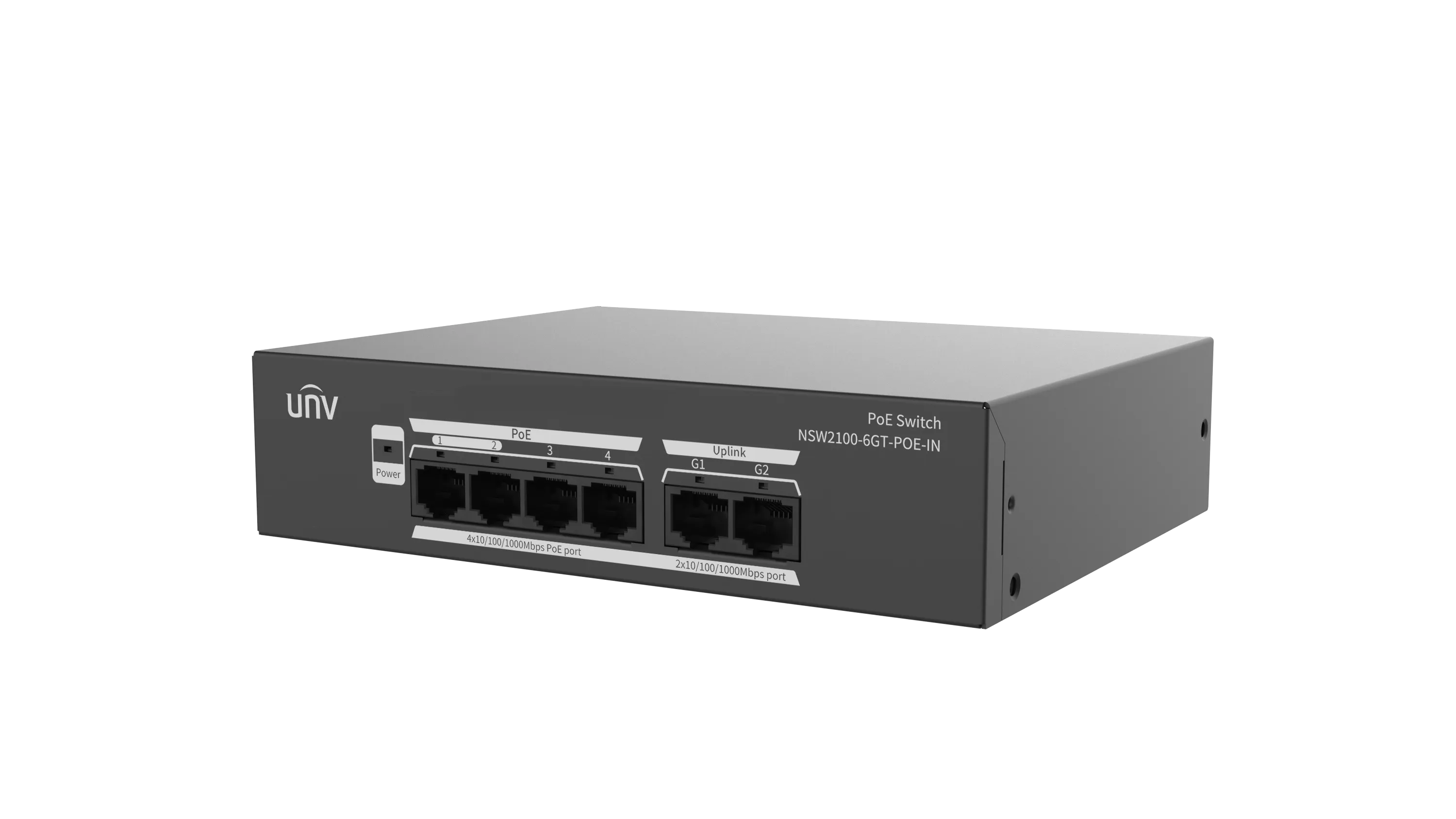 UNV 4-Port Gigabit PoE Ethernet Port switch | NSW2100-6GT-POE-IN - view 2