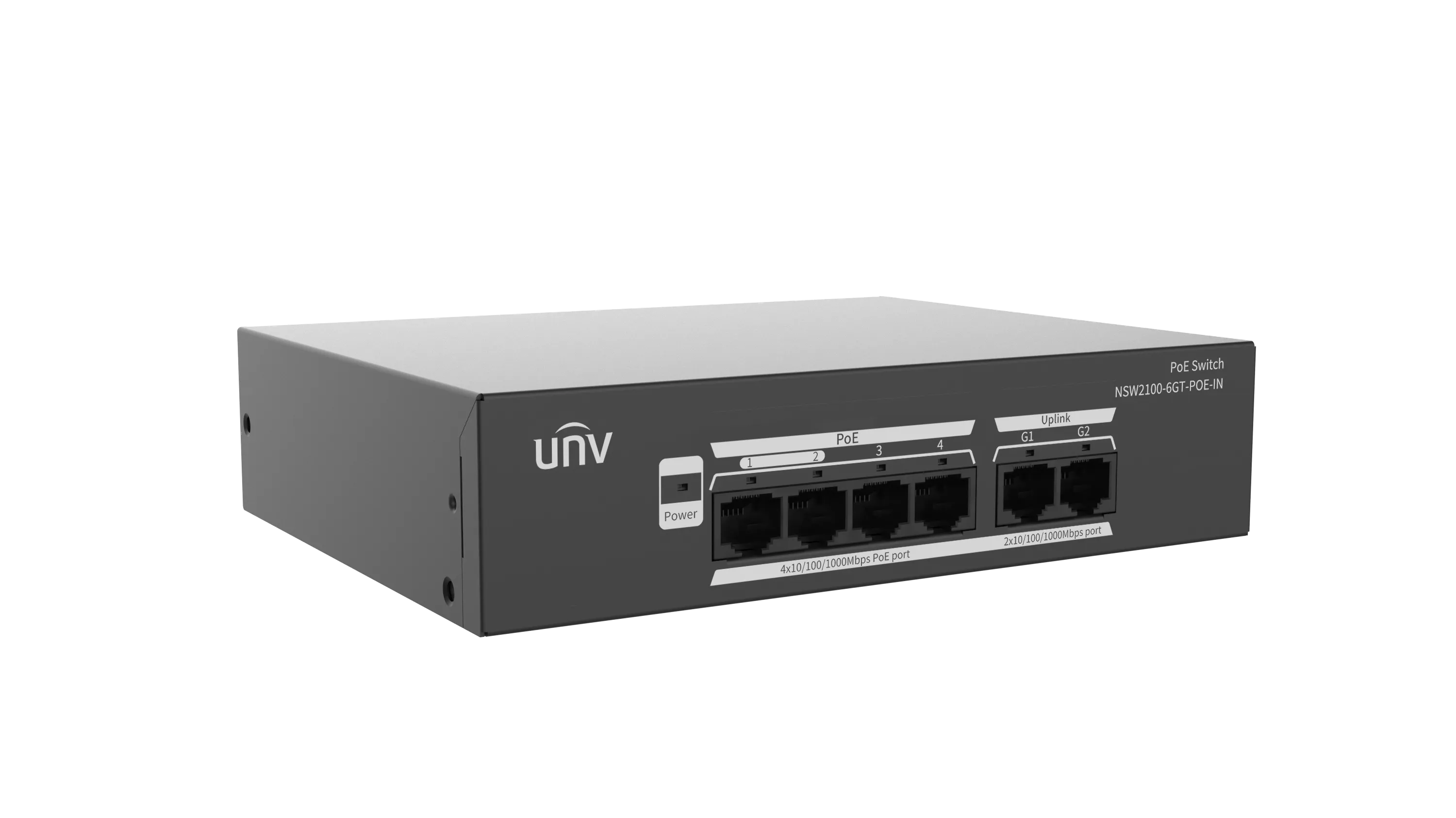 UNV 4-Port Gigabit PoE Ethernet Port switch | NSW2100-6GT-POE-IN - view 3