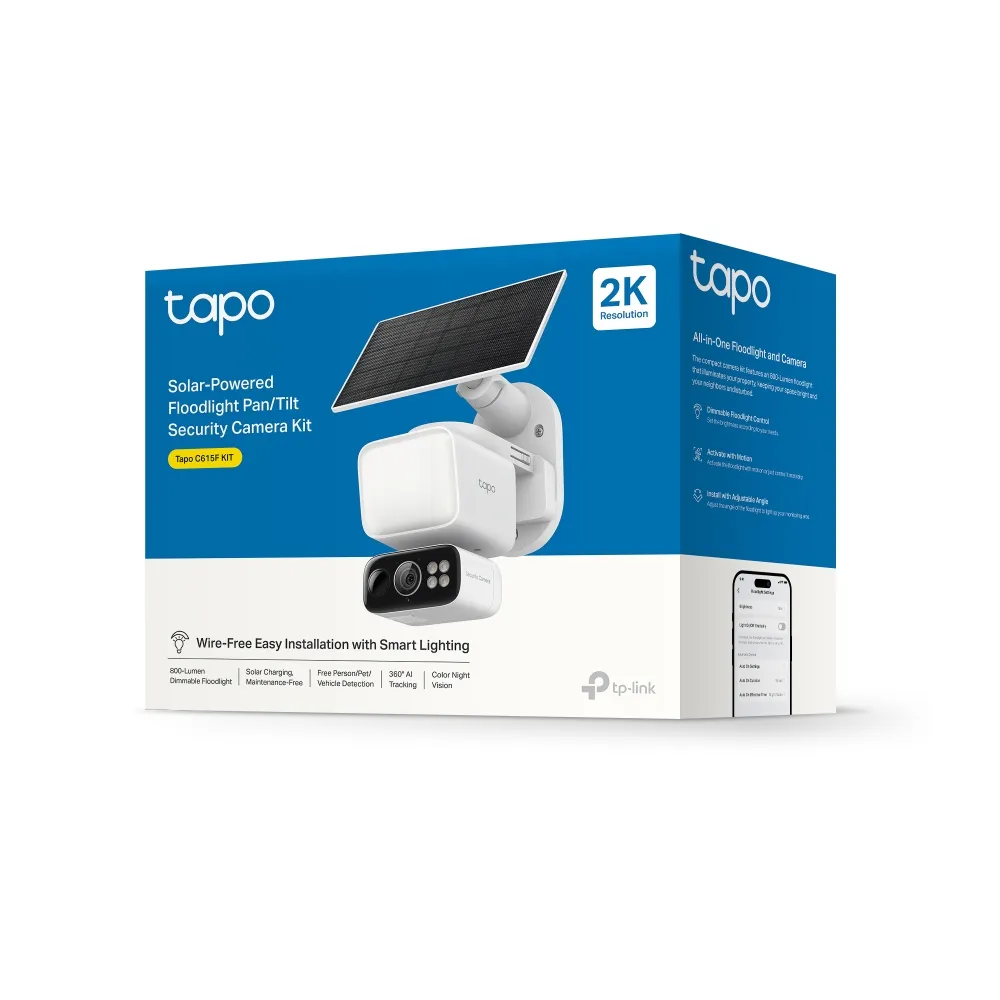 TP-Link Tapo 2K Floodlight Pan/Tilt Solar Wi-Fi Security Camera Kit | C615F-KIT - view 3