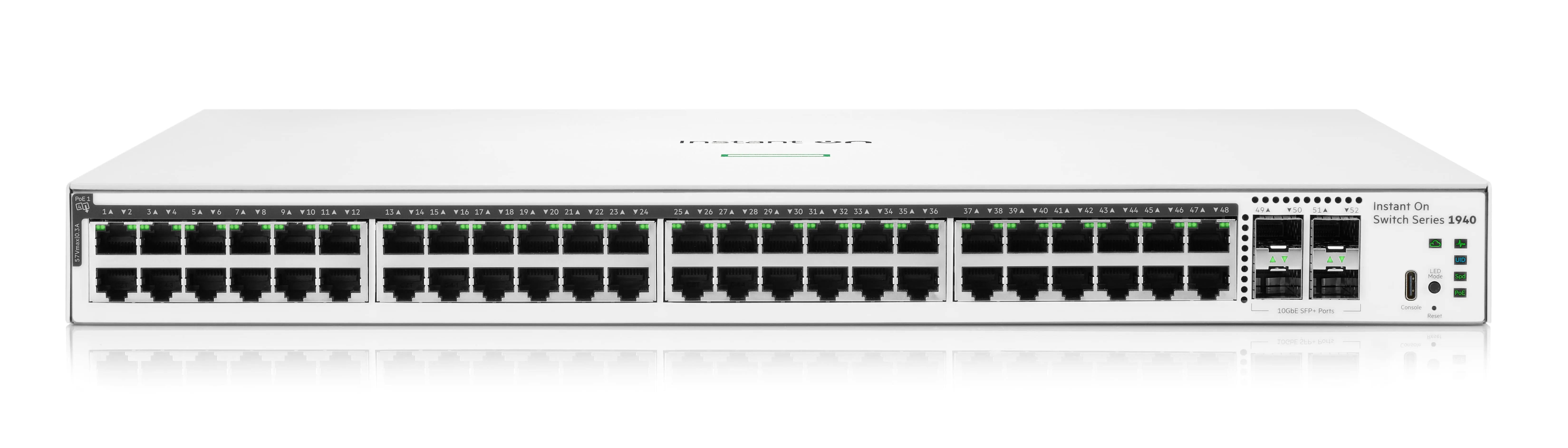 HPE Networking Instant On 1940 48 Port GbE 370W Poe Switch with 4 SFP+ Ports | S4A34A