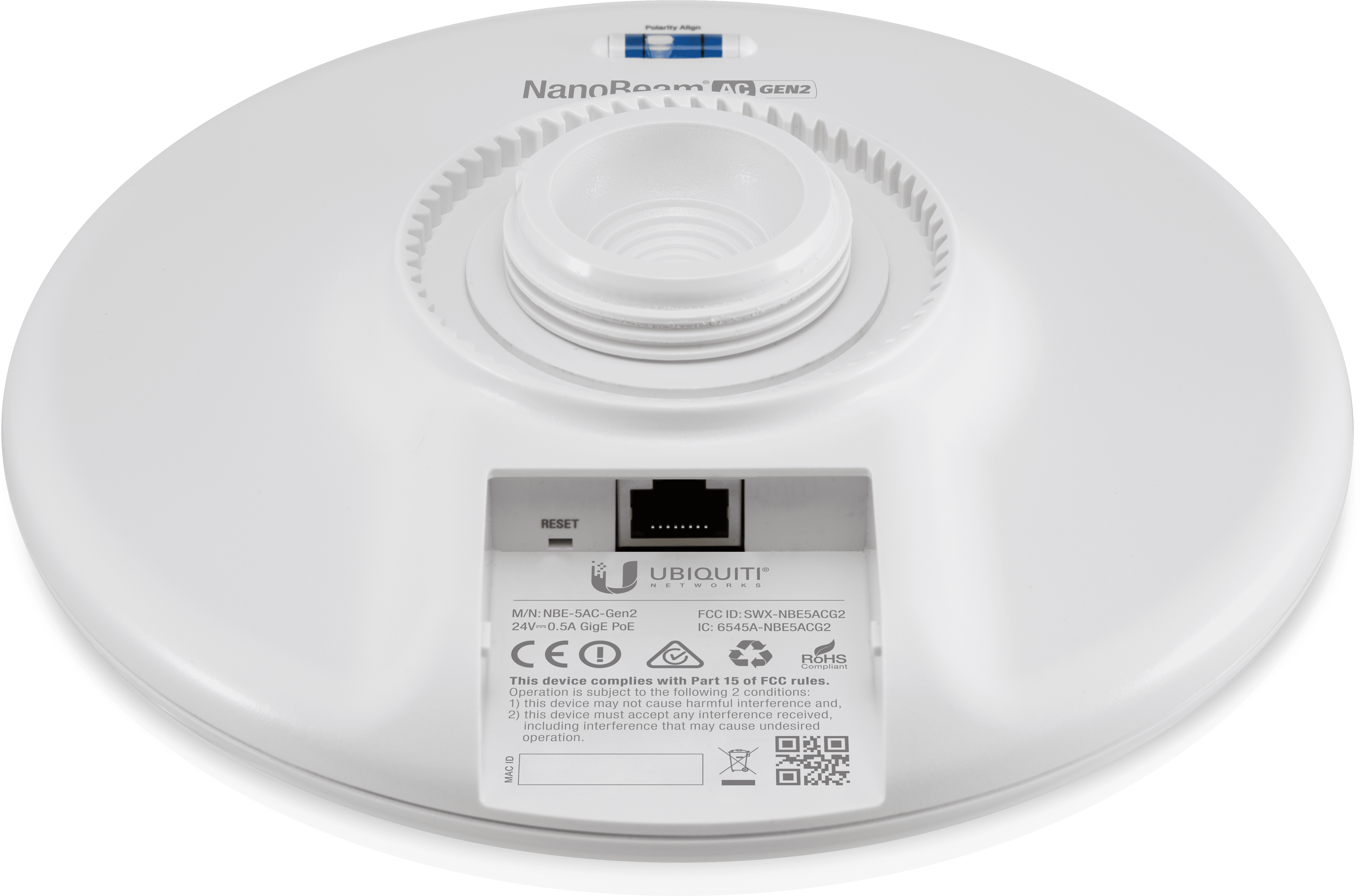 Ubiquiti UISP airMax NanoBeam AC 19dBi 5GHz Radio Includes POE Injector | NBE-5AC-GEN2 - view 5