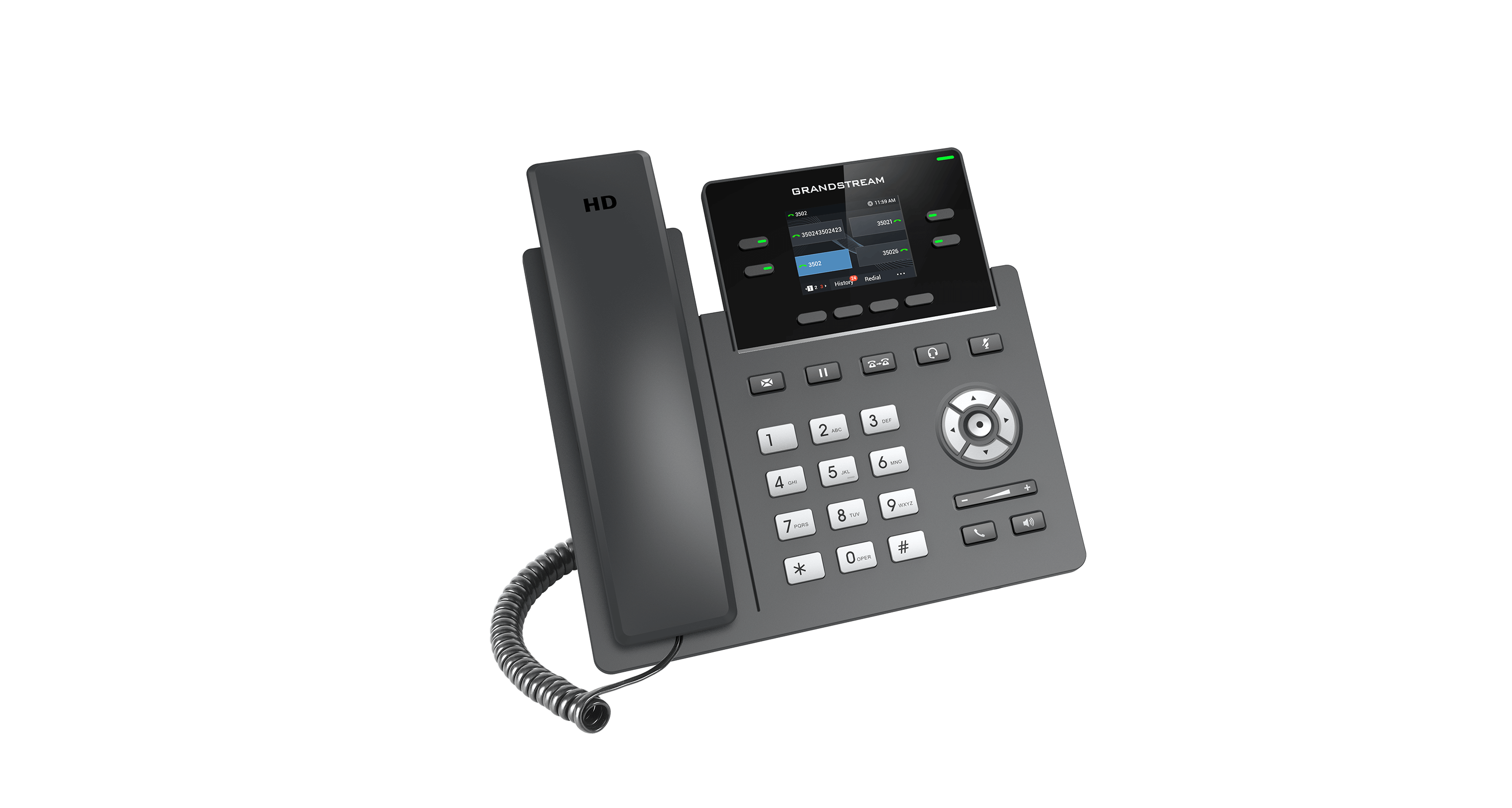 Grandstream 2-Line Carrier Desk Phone w/o PoE - view 3