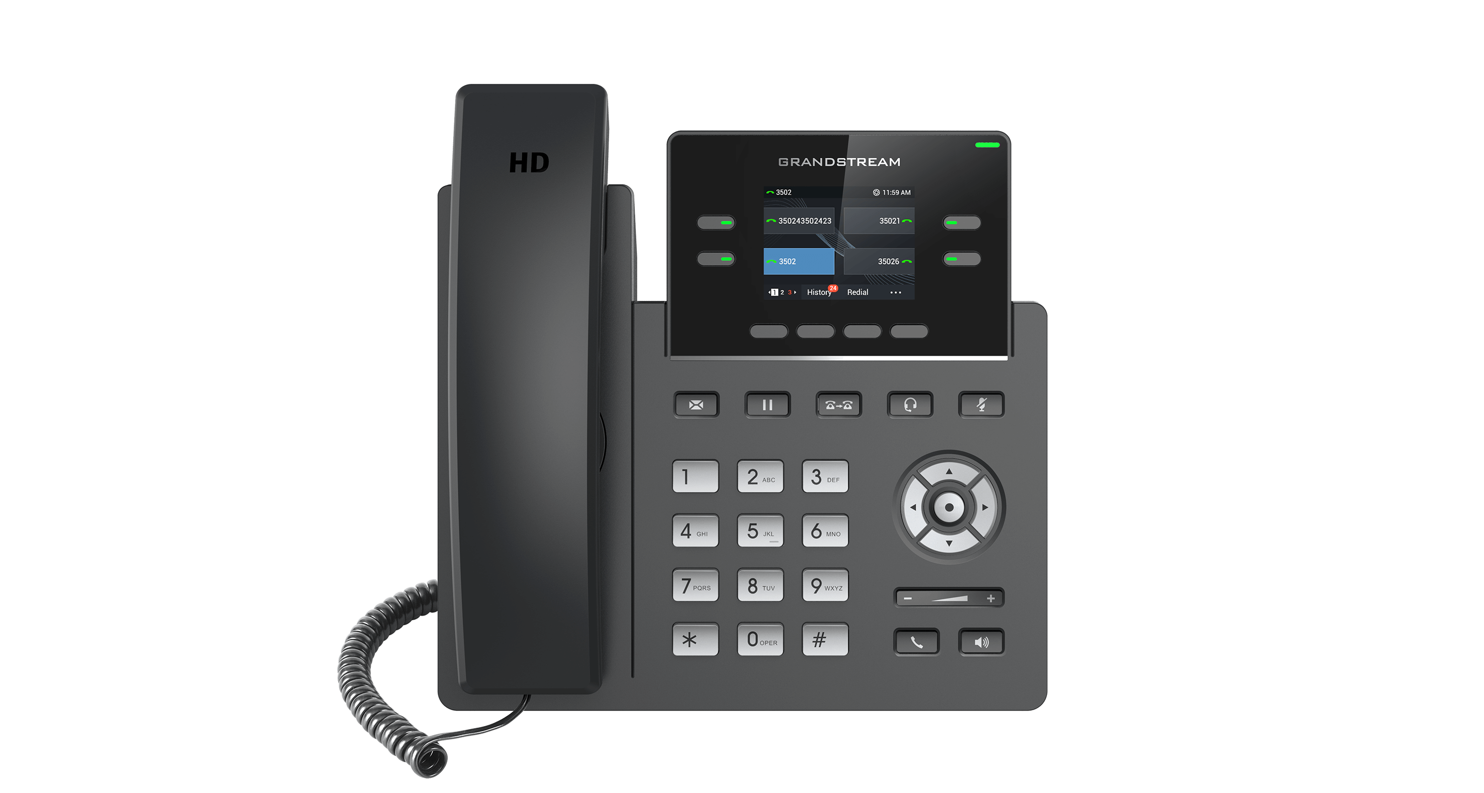 Grandstream 2-Line Carrier Desk Phone - PoE - view 2