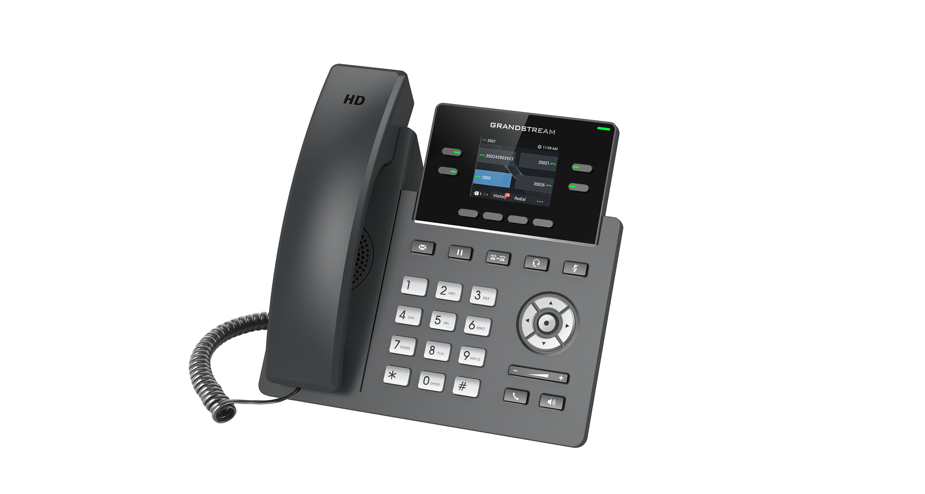 Grandstream 2-Line Carrier Desk Phone - PoE - view 3