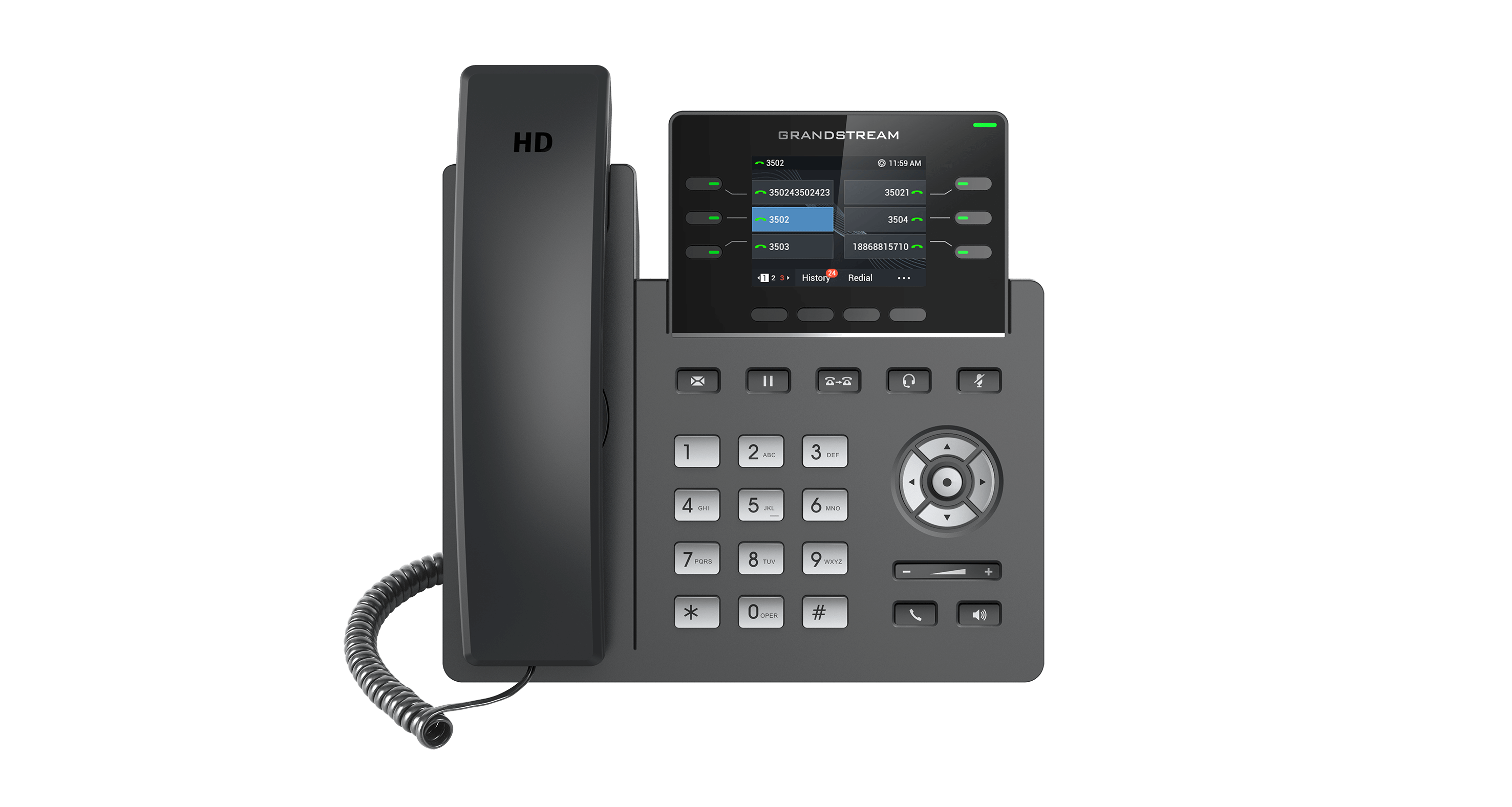 Grandstream 3-Line Carrier Desk Phone Supports PoE - view 2