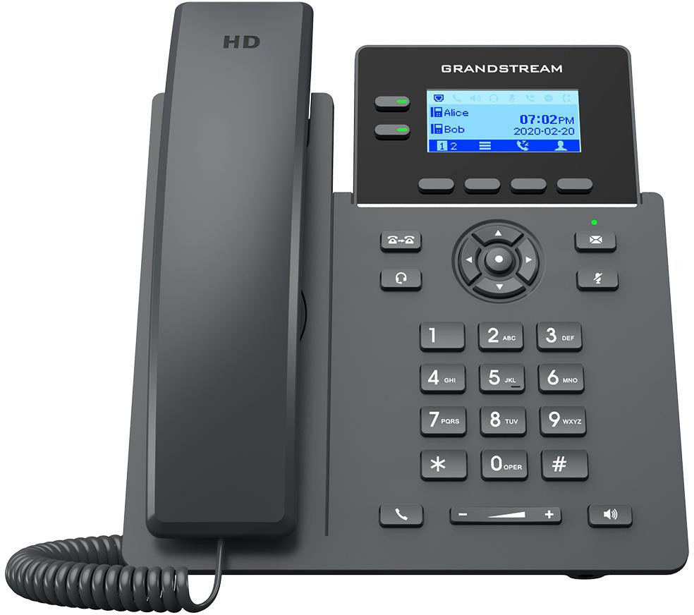 Grandstream 2 Line Desk Phone, PSU not Included, Supports POE