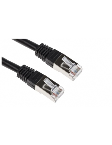 Acconet CAT6 UTP Flylead, 5 Meter, Straight, Stranded Cable, Moulded Boots and Plugs, Black