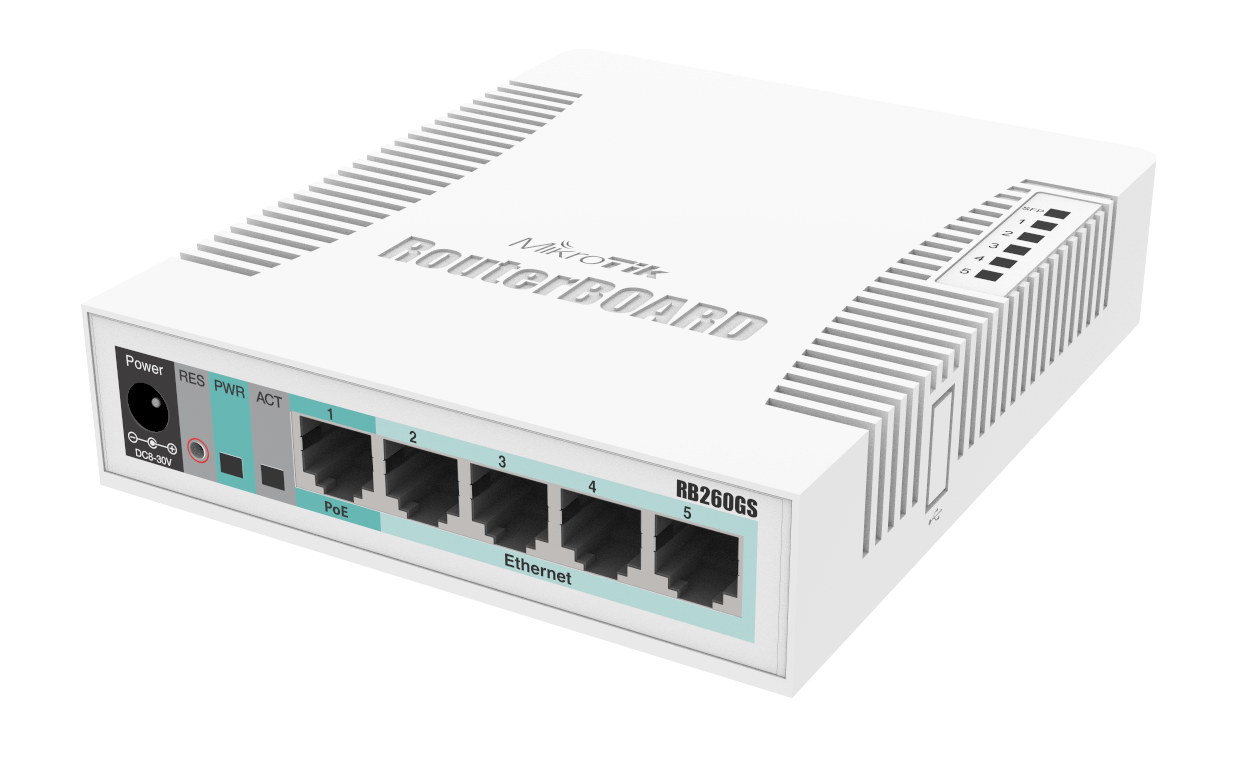 MikroTik CSS106-5G-1S Smart Desktop Switch 5 Port Gigabit 1SFP | RB260GS - view 2